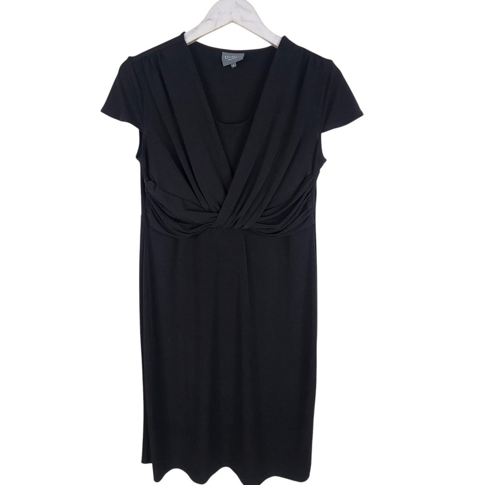 MILK Nursingwear Dress Womens Medium Black Maternity Nursing V Neck Short Sleeve